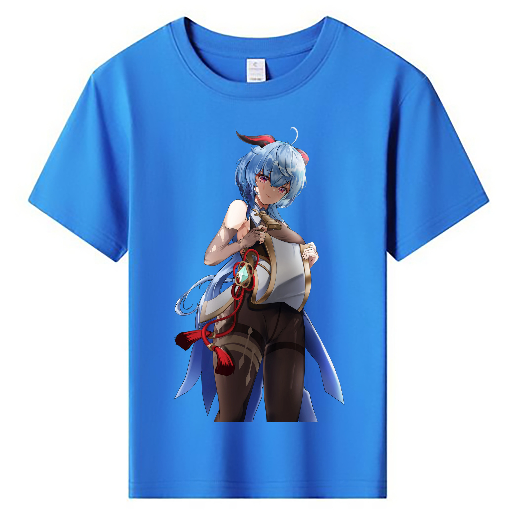 げんし神 甘雨 かんう genshin Ganyu 綿100％キッズTシャツ（フロントプリント）
